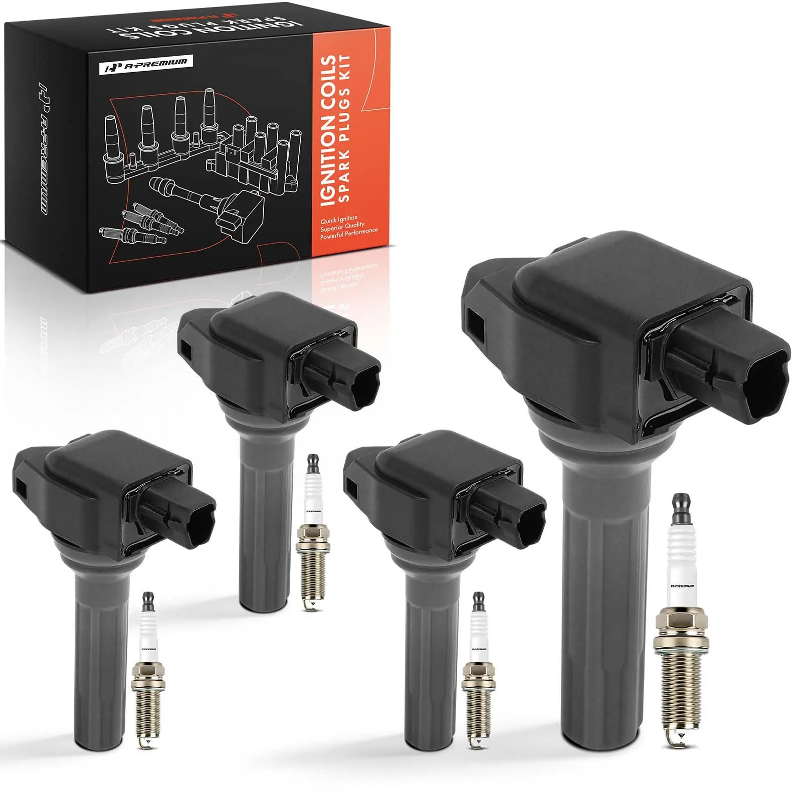 A-Premium 4x Ignition Coils & 4x Iridium + Platinum Spark Plug kit for Subaru Forester 19-23