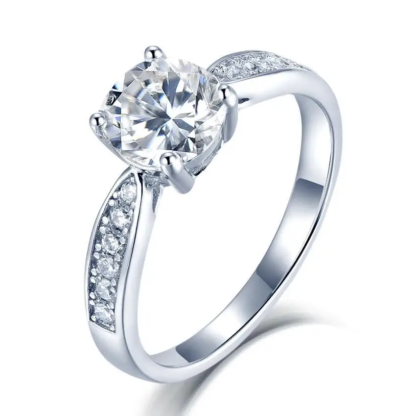 

Wholesale Moissanite Price E Grade White Gold Moissanite Wedding Ring