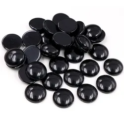 Di nuovo Modo 40pcs 12 millimetri di Colore Nero della Parte Posteriore Piana Cabochons Della Resina Cammeo G5-11