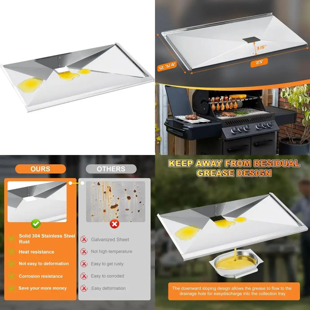 

Grill Drip Pan, 23 x 12.75, Grease Tray Replacement for 500 Series Grills