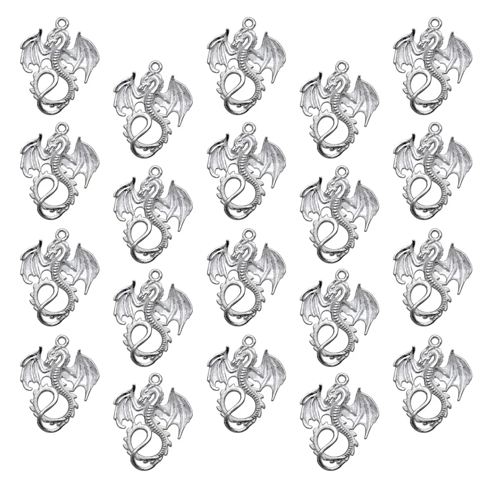 

20 Pcs Flying Dragon Pendant Ornament Alloy Charm DIY Charms Jewelry Making Pendants