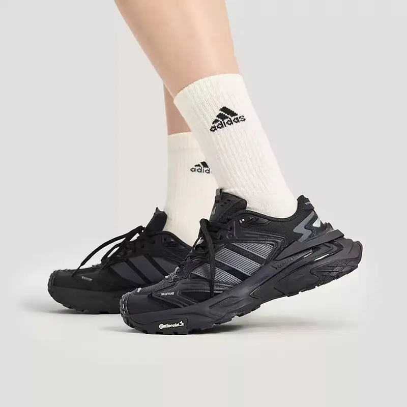 KK1001 Zapatillas Deportivas Casuales Transpirables Adidas Chunky Dad Unisex en Negro y Gris Oscuro