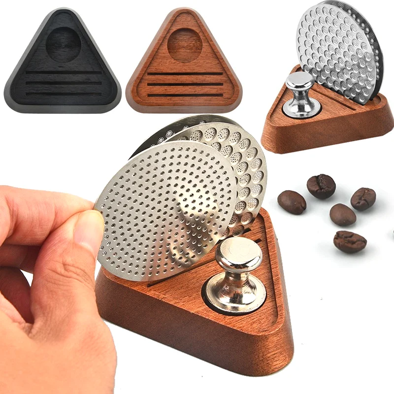 51/53/58MM Espresso Universal Filter Storage Rack Coffee Puck Screen Stand Reusable Wooden Coffee Filter Stand Home Coffeeware