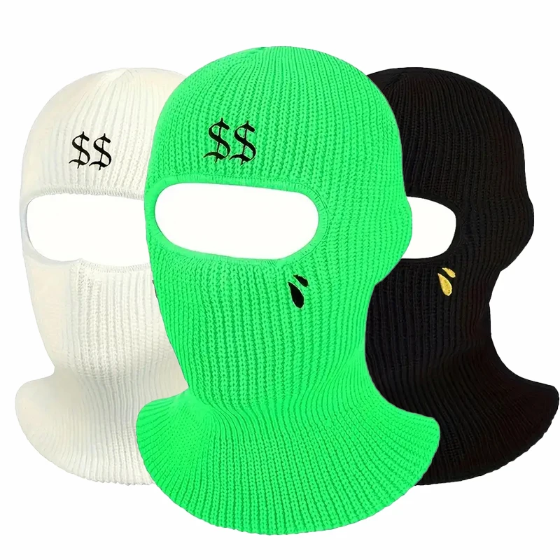 1pc Balaclava Knitted Hat Full Face Cover for Men Women Windproof Neck Warmer Cycling Ski Hat Balaclava Face Mask Hood