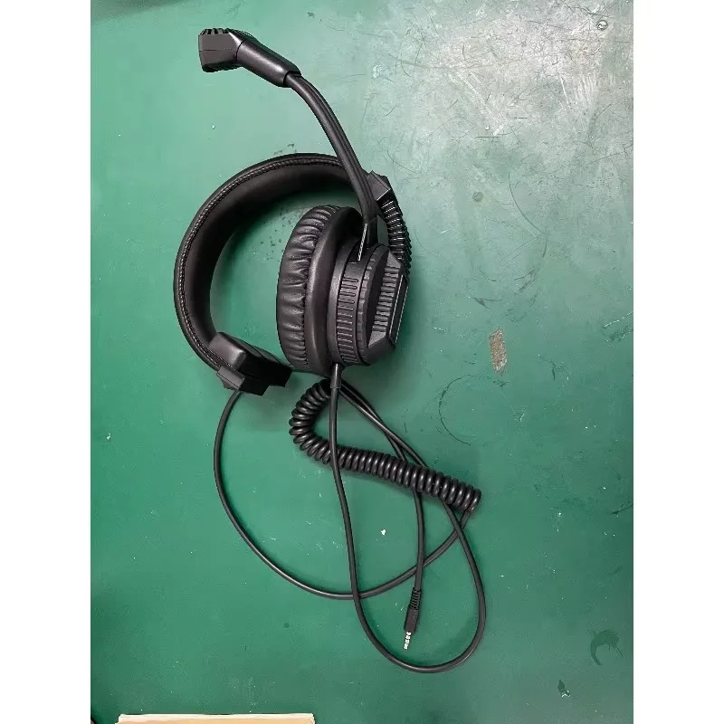 Director's Head Mounted Intercom with Internal Communication, Single Ear Dynamic Coil Microphone Rod Rotating 360 Degrees