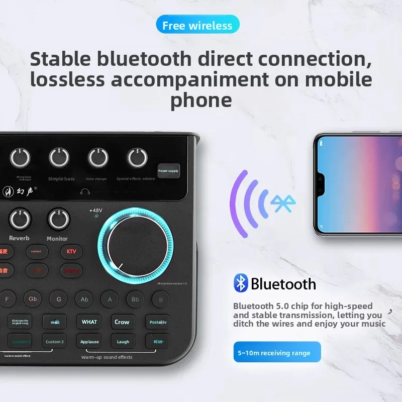 For IYCQ F66 II Sound Card Set, Live Singing Equipment Microphone for Smartphone and Computer Recording
