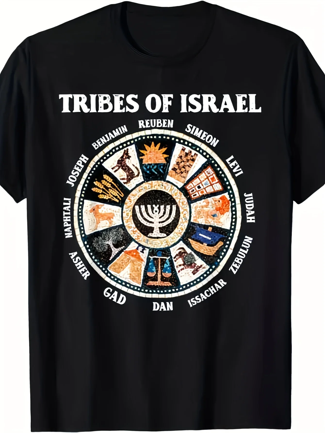 2026 New Round Neck Short Sleeve T-Shirt Brand New Limited Edition 12 Tribes of Israel Hebrew Judah Jerusalem T-Shirt