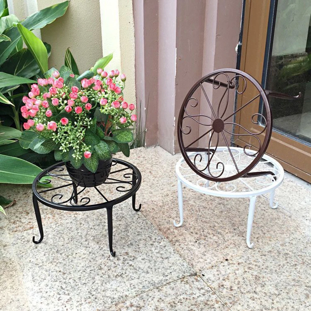 24cm Heavy Duty Metal Rustproof Iron Plant Stand Flower Pot Base Holder Home Garde  Indoor Outdoor Plant Display