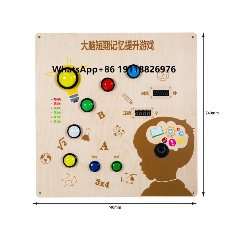 

Interactive Indoor Kids Play Panel Unisex Wooden Wall Game Equipment with Geometric Shape Educational Set