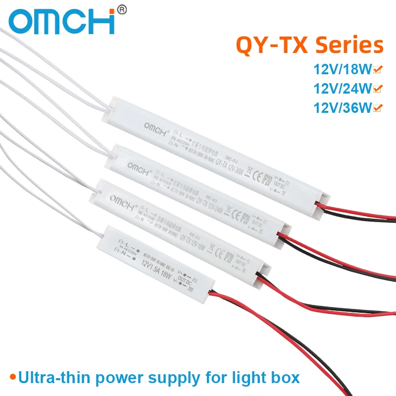

Светодиодный источник питания OMCH 18 Вт, 24 Вт, 36 Вт, 12 В постоянного тока, 1,5 А, 2 А, AC170-260 В, ультратонкий импульсный источник питания для телевизора, трансформатор переменного и постоянного тока, IP20