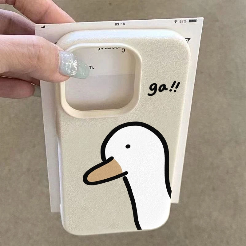 Per iPhone 17 Pro Custodie Carino Semplice Anatra Cassa Del Telefono Per iPhone 16 Pro Max 13 11 12 14 15 7 8 Plus XS XR X 16E 17 Air Soft Cover