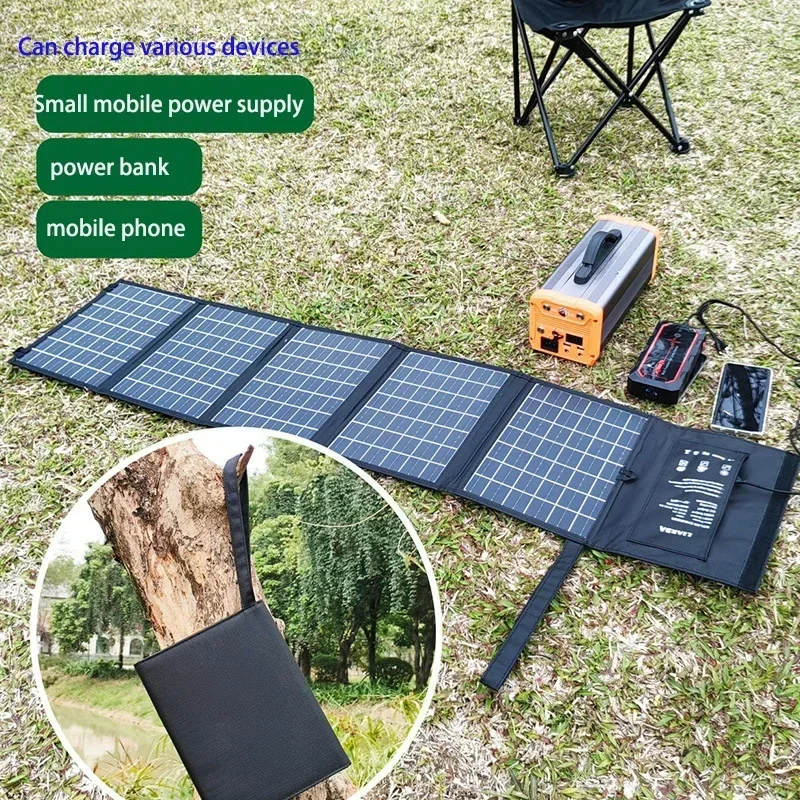 30W 2024 Foldable Solar Charging Panel 50W 18V ETFE Suitable for Mobile Camping and Hiking Charging Bags