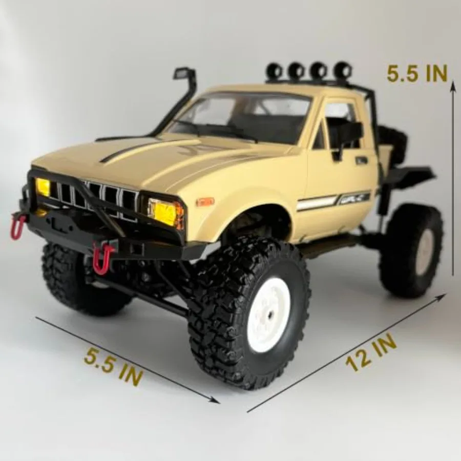 Off Road Semi Truck RC Crawler for outdoor use, ABS plastic body, black with red accents, 2.4 GHz full proportional control and