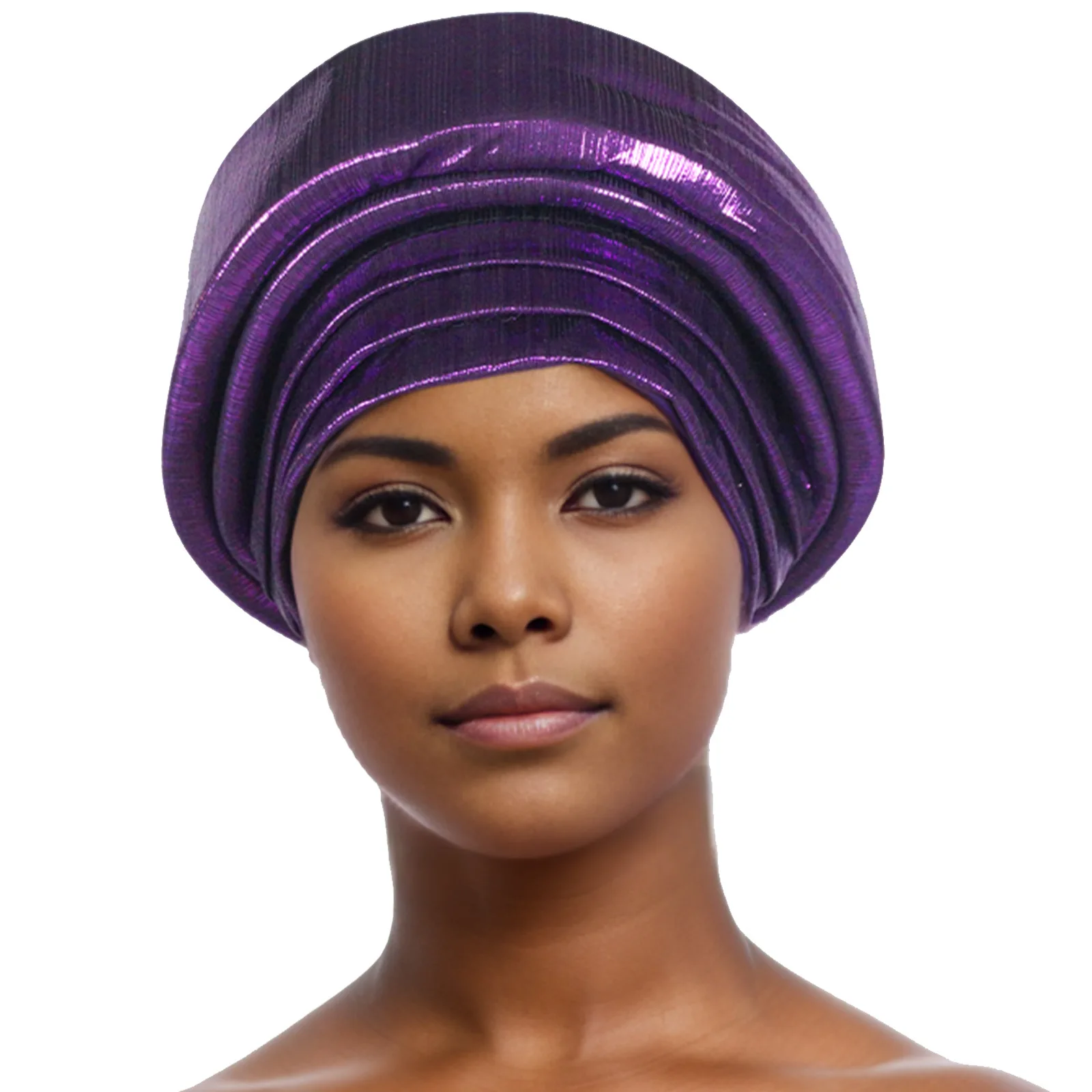 2023 New Multi-layer Glitter African Turban Cap Female Head Wraps Nigeria Auto Gele Party Headpiece Bonnet Turbante Mujer