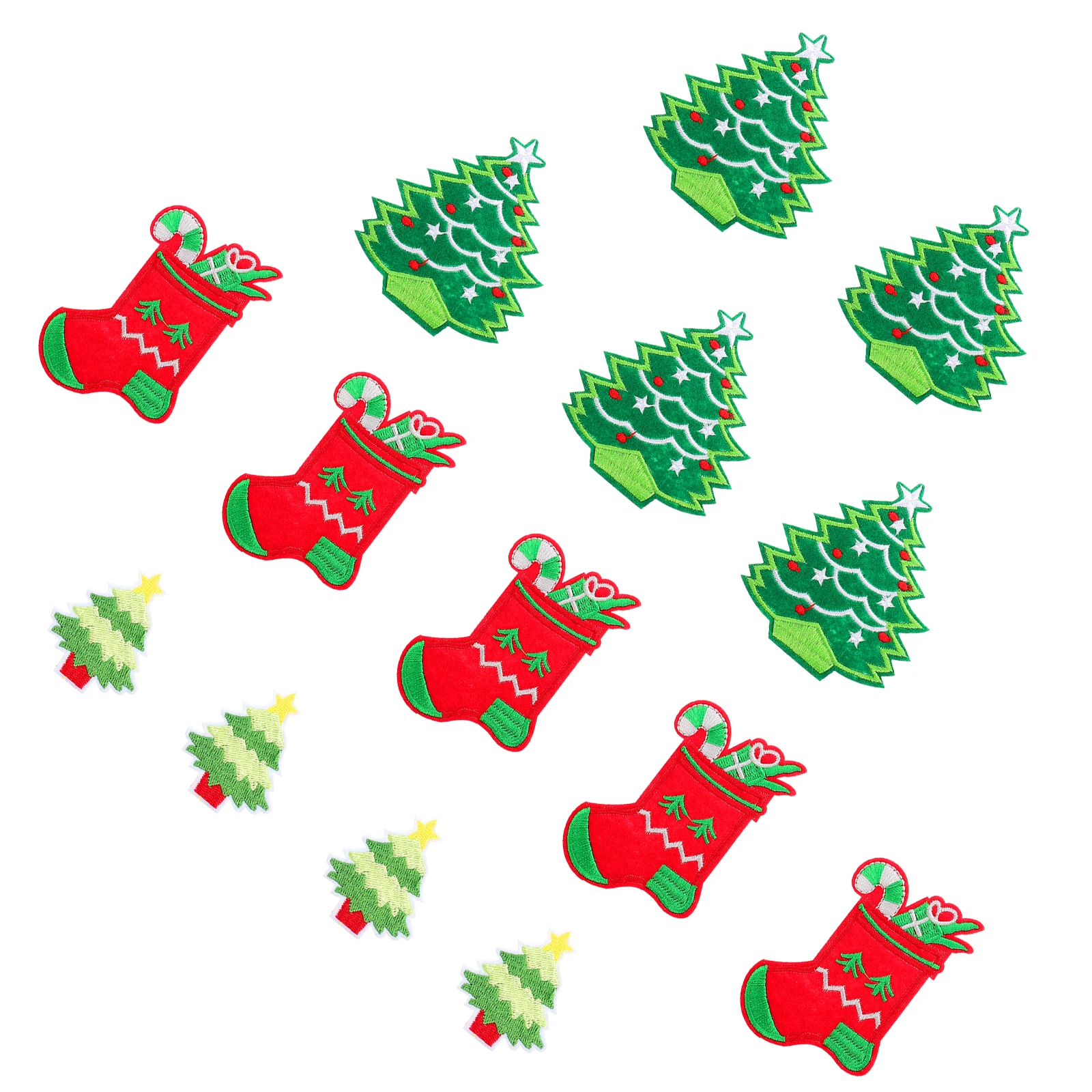

14pcs Christmas Embroidered Patches Diy Sticker Durable Creative Clothing Decoration For Jeans Jackets Backpacks Bright Retro