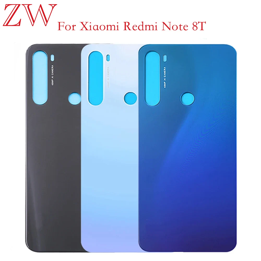 New For Xiaomi Redmi Note 8T Battery Back Cover Rear Door 3D Glass Panel For Redmi Note8T Housing Case With Adhesive Replace