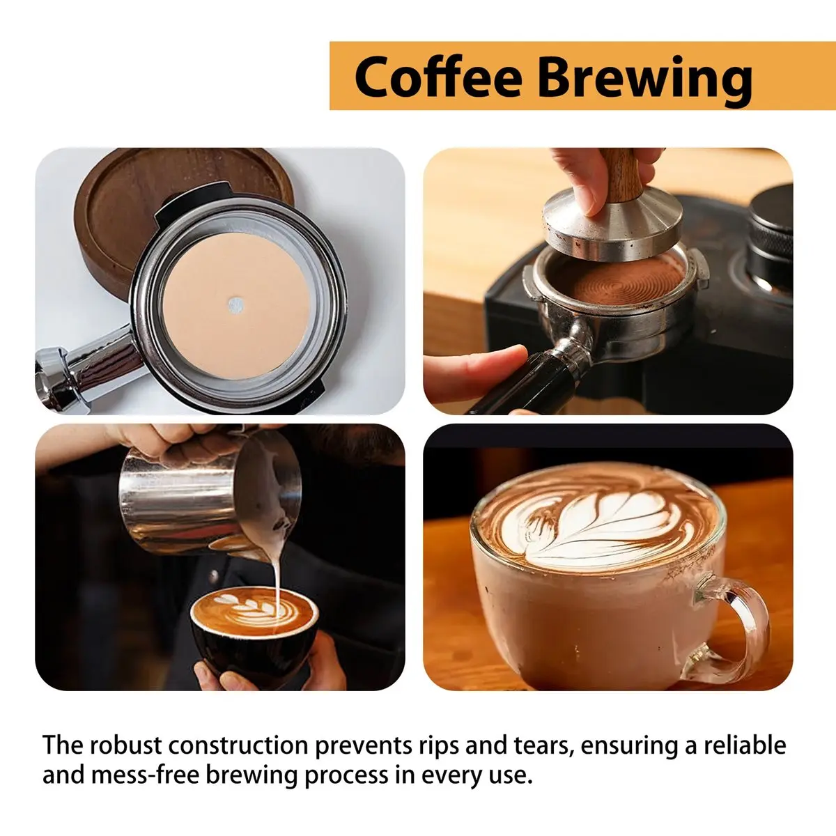 A47T 500PCS Count Percolator Coffee Filters, 3.75 Inch Natural Unbleached Disposable Coffee Filter Disc Coffee Filters Brown