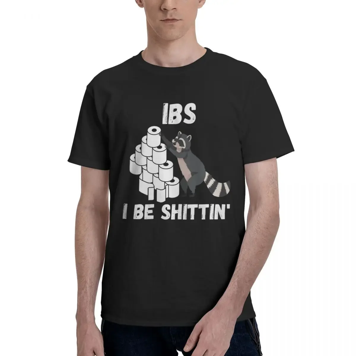 IBS I Be Shittin' Raccoon Funny Oversized Graphic T Shirt Humorous Irritable Bowel Syndrome Meme Graphic T Shirts Men Women