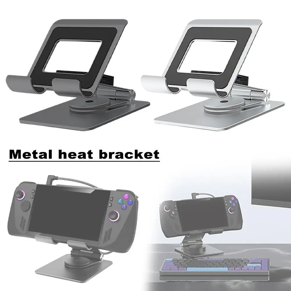 For ROG Ally X Cooling Base Metal Bracket Docking Station 4K100W Dual Fan Adjustable Foldable Desktop Stand