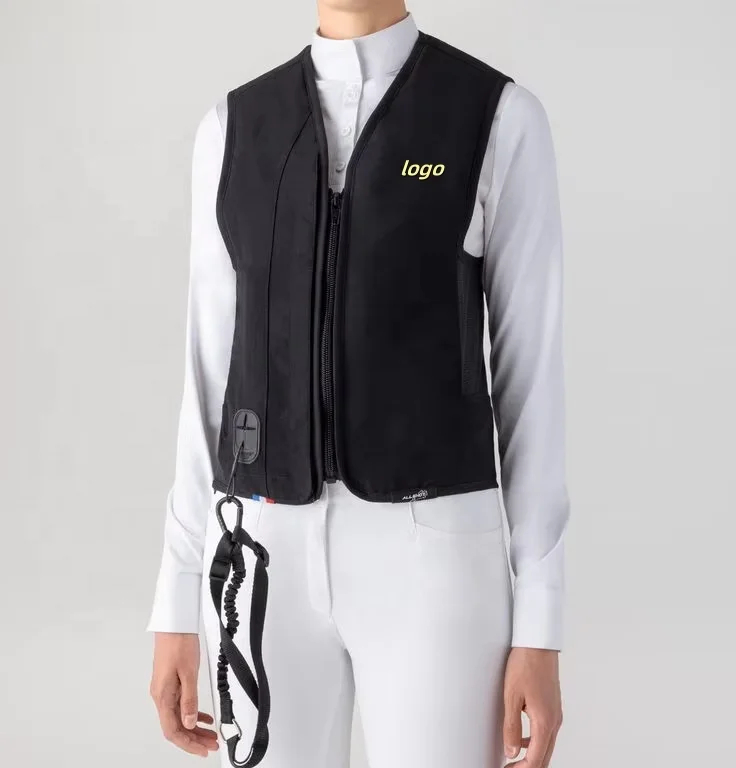 Equestrian riding airbag vest and jacket Durable nylon and elastane material protection Racing model vest view 6