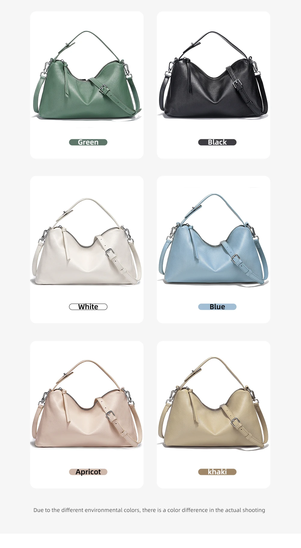 Zency Echtes Leder Tophandle Tasche Mode Hobo Tasche Frauen Schulter Handtasche Umhängetasche Designer Elegante Weiße Satchel Retro Braun – Detail 12