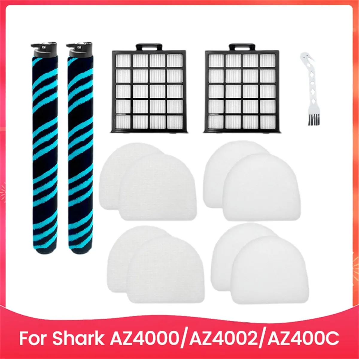 

SAF 9PCS Vacuum Brush and Filter Accessories Set for Shark AZ4002 AZ4000 AZ400C Vacuum Cleaner Accessories Replacement Parts
