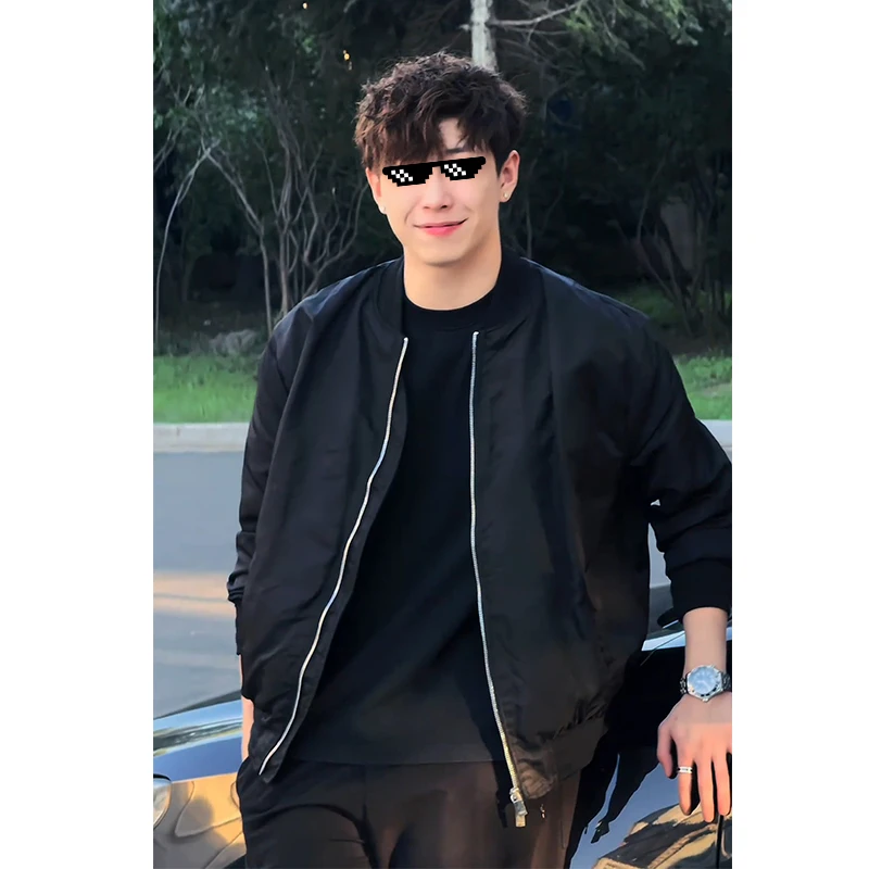 

Мужская демисезонная куртка-бомбер Bla MA Pilot: повседневная, свободного кроя, молодежная, модная, на молнии