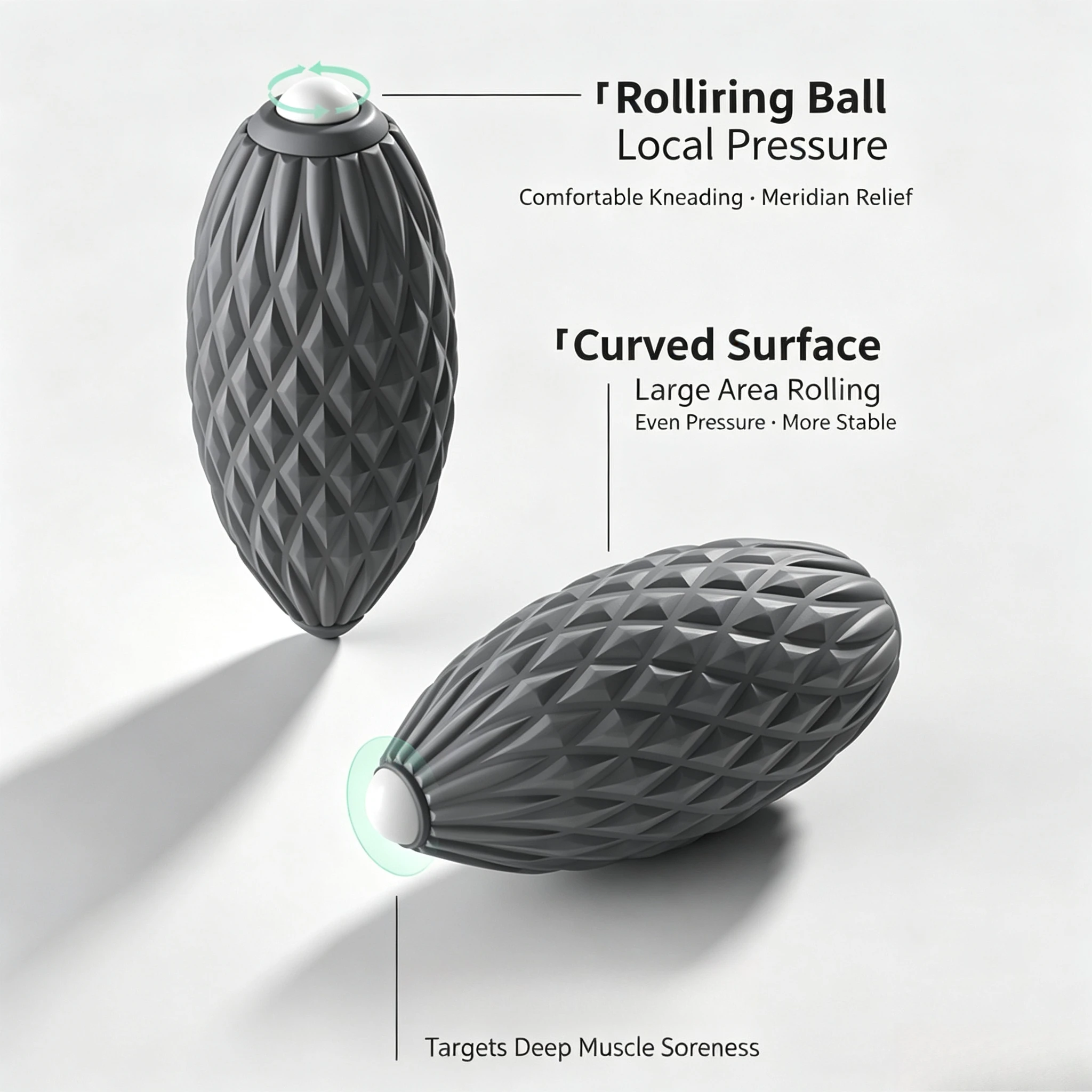 Massage Ball for Plantar Fasciitis & Myofascial Release, Silicone Muscle Roller for Back, Neck, Foot, and Leg,Massage Tools