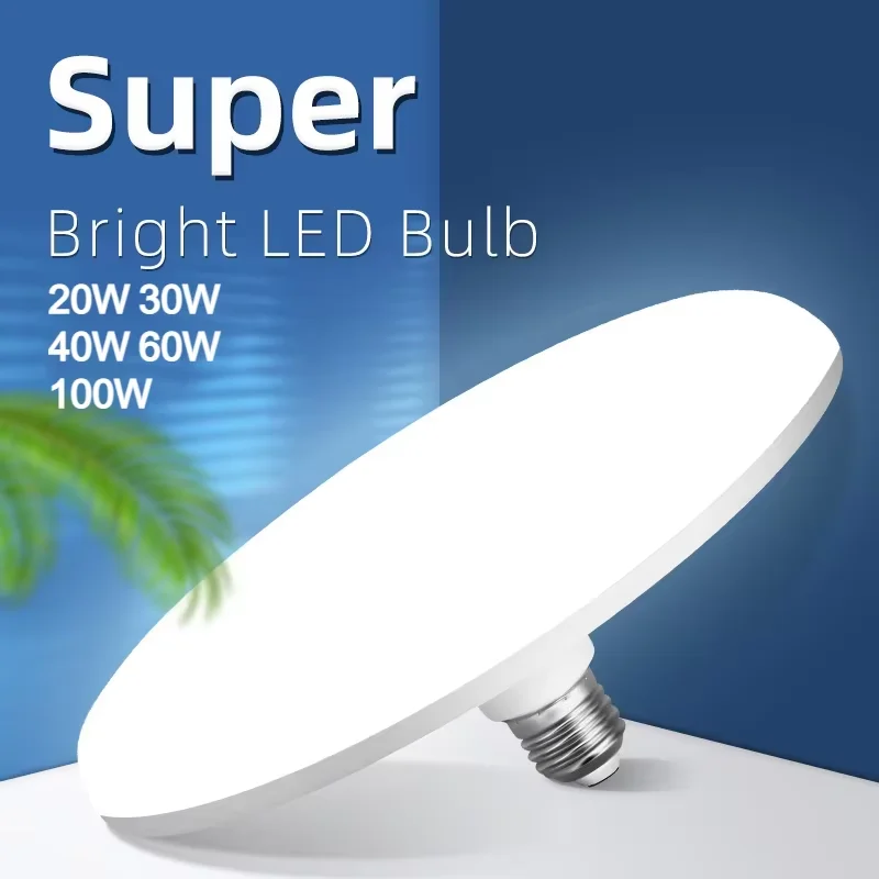 E27 Holder LED Bulb 20/30/40/60/100W AC220V White Energy Saving Lamp UFO Shape Large Light Lamp For Home Living Room Bedroom