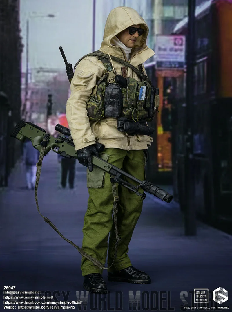 Modèle de figurine d'action Easy & Simple ES 26047, soldat masculin, opération urbaine, sniper, saut l'allemand, version trempée, ensemble complet, 12 en effet, échelle 1/6
