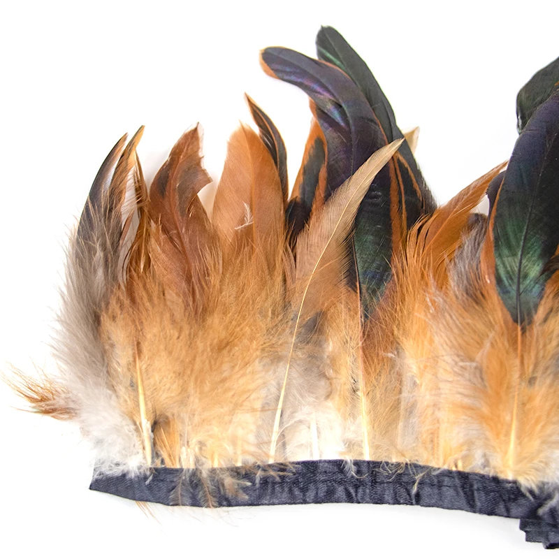 1Meter Natural Rooster Feathers Trim 15-20Cm Plumes Ribbon For Clothing Sewing Decor Carnival Wedding Accessories Feather Crafts