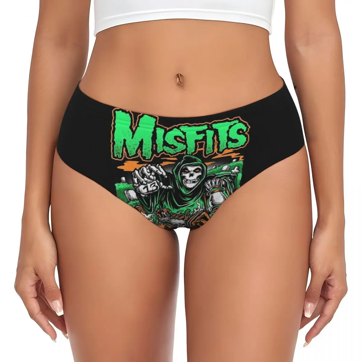 Braguitas personalizadas para mujer, estilo Misfits, Horror Punk Rock Band, ropa interior femenina cómoda, bragas, calzones