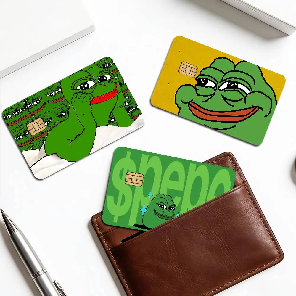 Popular Internet Meme Sad Frog Credit Card Skin Stickers No Adhesive Residue Water Proof for VISA Credit Card Subway Access Card