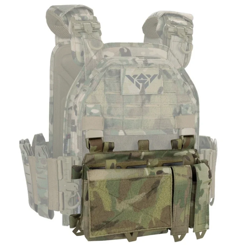 

YAKEDA Triple Magazine Pouch with Quick Release Mag Pouch Insert, UTX Buckles Combined Chest Mini Rig Pouch