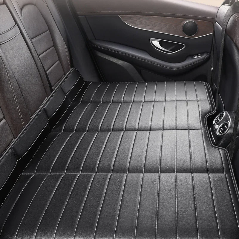 

Car Travel Bed for Rear Seat Foldable Sleeping Pad for Car Traveling Wear-Resistant PU Travel Mattress for Suv Sedan