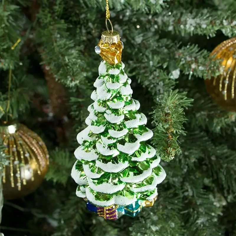 KX4B Christmas Tree شنق الديكور شجرة زجاجية واقعية لحفل الزفاف ، عيد الشكر ، الحفلات شنق أشجار الأشجار الحزبية الحلي الزخارف