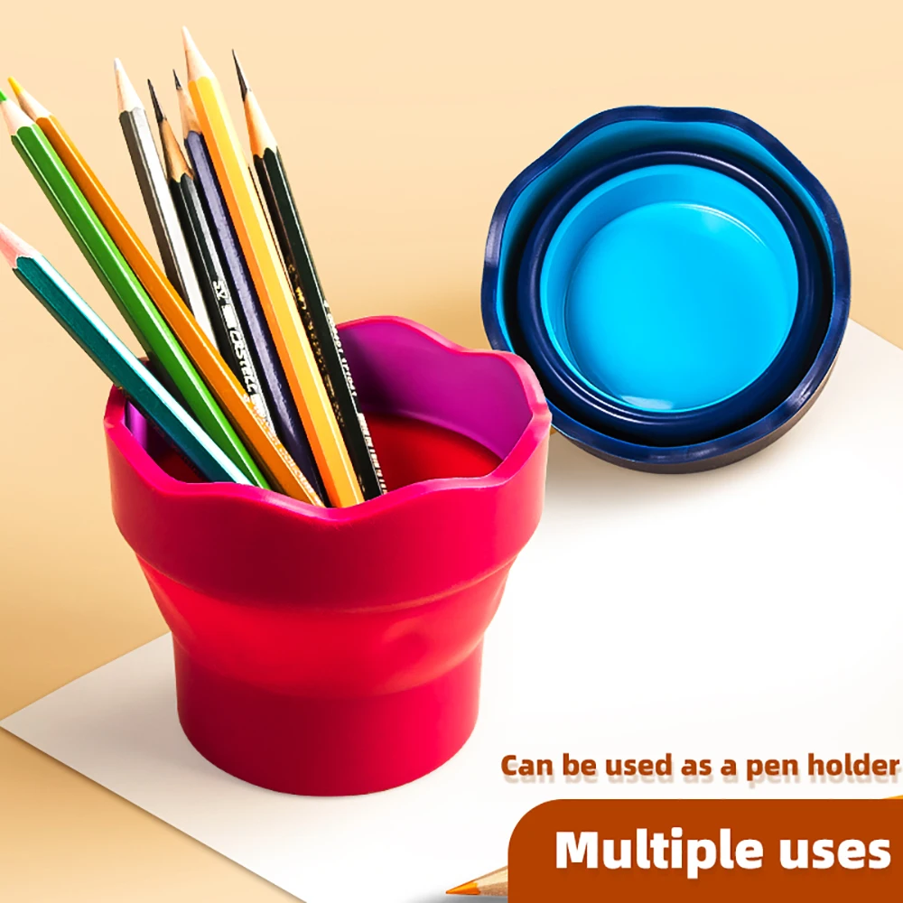 Faber-Castell Silicone Folding Mini Bucket for Washing Painting Brush Watercolor Drawing Tools Paint Pallette Art Wash Pen Cup
