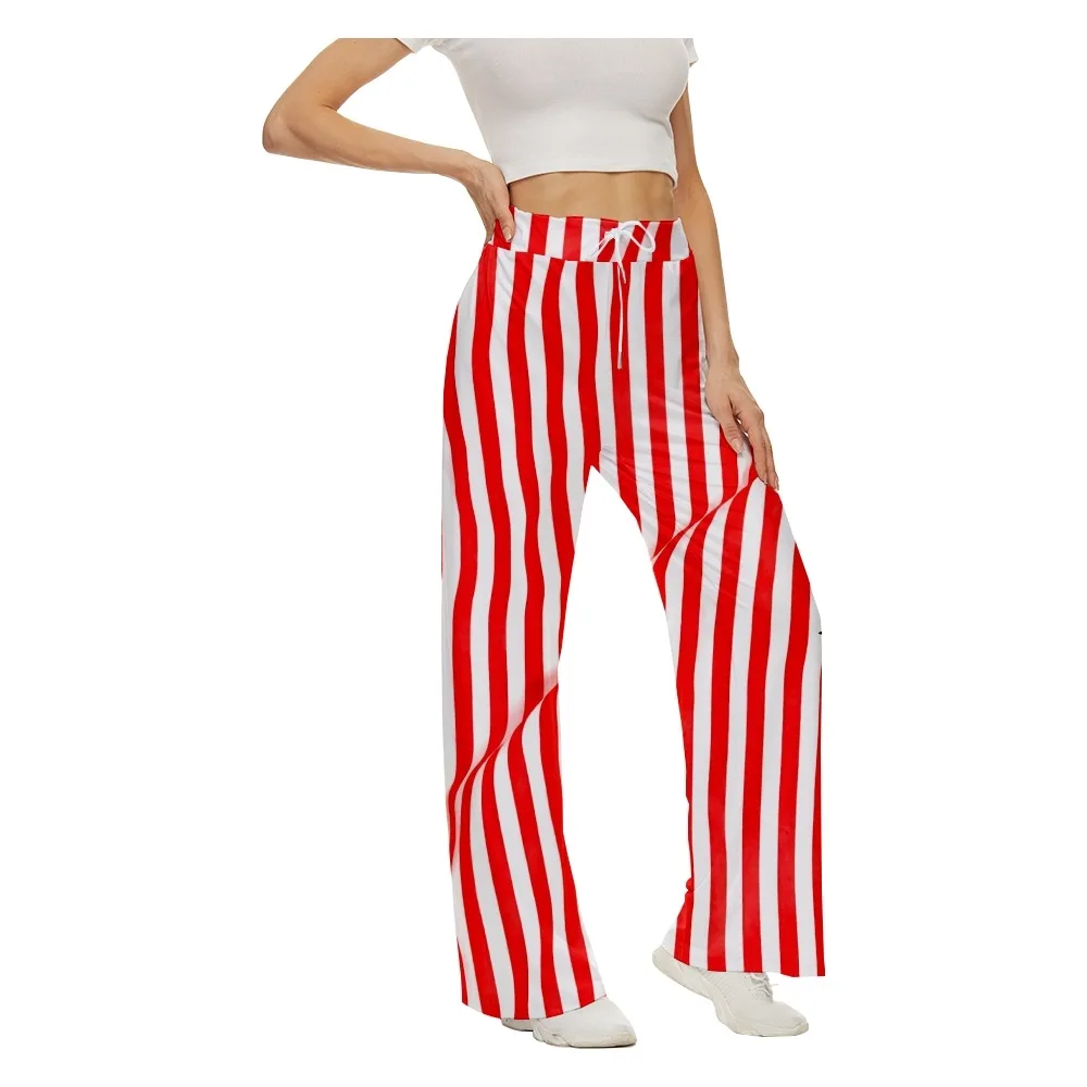 

2022 Spring SOJINM Women Stripe Print Wide Leg Pants Women Baggy Sweatpants Joggers Bottoms Streetwear Casual Trousers