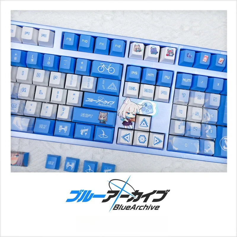 Bluearchive Theme Keycaps 120 Keys Cherry Profile Pbt Thermal Sublimation Mechanical Keyboard Diy Anime Game Cartoon Keycaps