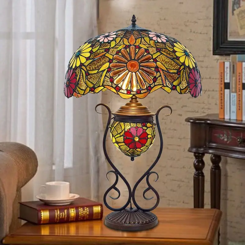 [Sunflower] American retro classic warm, romantic and beautiful atmosphere at home, living room desk lamp floor lamp