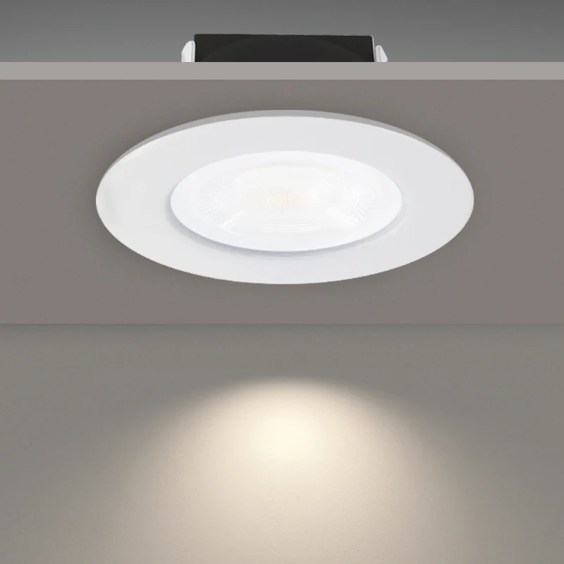 Fireproof Dimmable Led Downlight Indoor IP65 3CCT Spot Light Fixture 60MM Cut Out 6W Round Recessed Ceiling Downlights