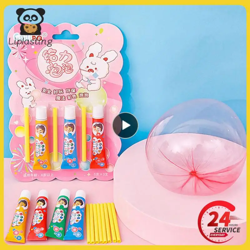 Colorful Bubble Glue Children's Toys Opening Season Colorful Pupils Cartoon Blowing Bubbles Cartoon Bubble Glue Relieve Pressure