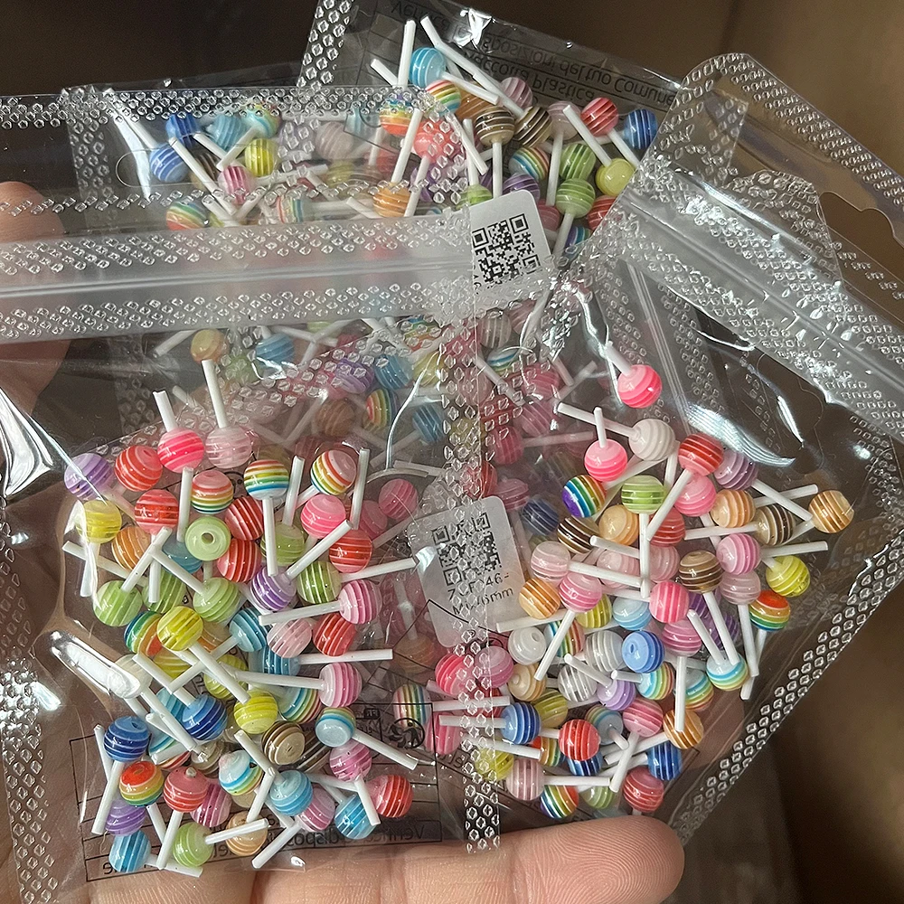 

50pcs 3D Kawaii Lollipop Nail Art Charms, Resin Colorful Mini Sweet Candy Rhinestones for DIY Nail Decorations