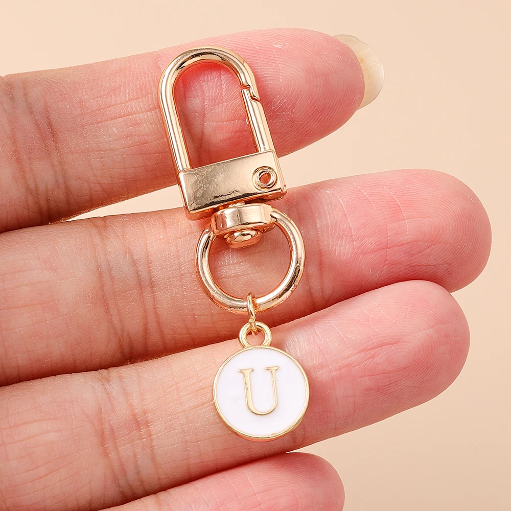 Aihua Emaille A-Z Alphabet Anhänger Schlüsselanhänger Initialen 26 Buchstaben Schlüsselanhänger Handtasche Ornamente DIY Mädchen Kinder Schmuck Geschenke – Detail 7