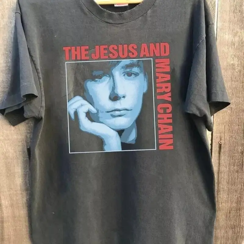 

Угольная хлопковая футболка с цепочкой «Иисус и Мэри», S 5XL