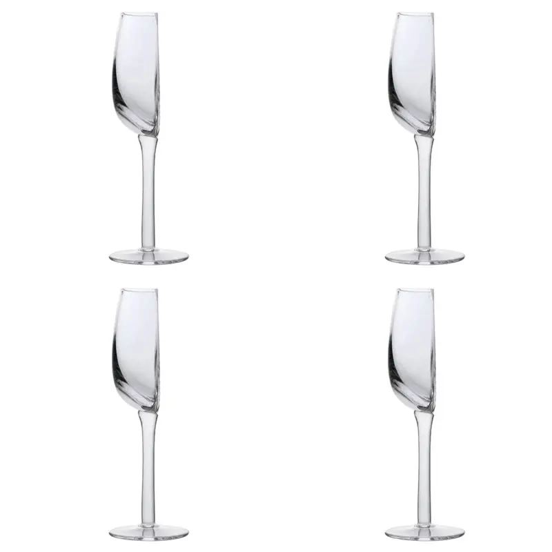 

【WINTER】4X Interesting Half Wine Glass Shape Crystal Glass Cups Portable Clear Glasses Multi-Use Vintage Tall Wine Glassware