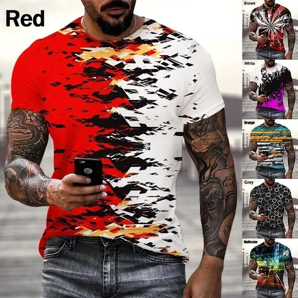 

Men's Novelty 3D Printed T-Shirt Round Neck Short Sleeve Street Cool T-Shirt Summer Casual Breathable T-Shirt