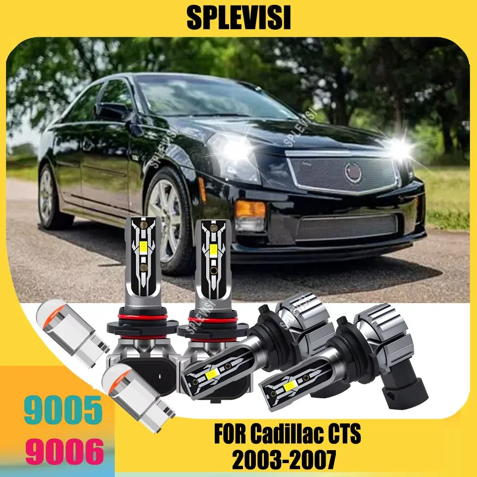 LED 75W White Headlight Lamps Conversion Kit  - Easy on Eyes - Increase Night Driving For Cadillac CTS 2003 2004 2005 2006 2007