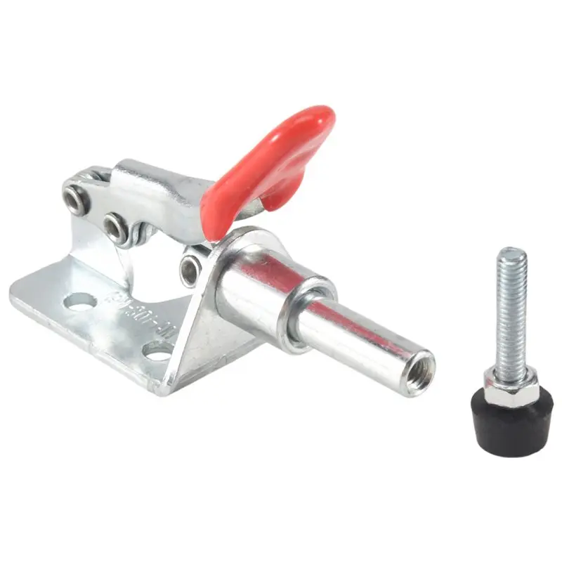 DT17 12 Pcs GH-301AM 45Kg Toggle Clamp, Quick Release Pull Action Horizontal Type Clamp for Woodworking, Silver Red
