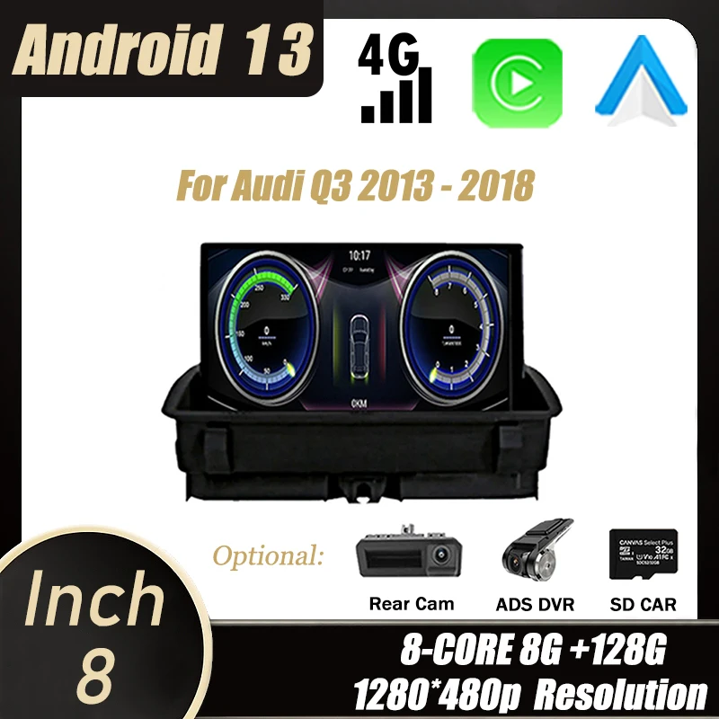 

For Audi Q3 2013 - 2018 Android 13 Carplay Accessories Auto Monitors 8 Inch Car Radio Multimedia Player GPS Navigation